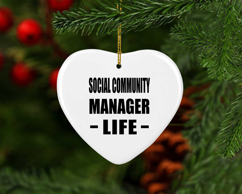 Social Community Manager Life - Heart Ornament