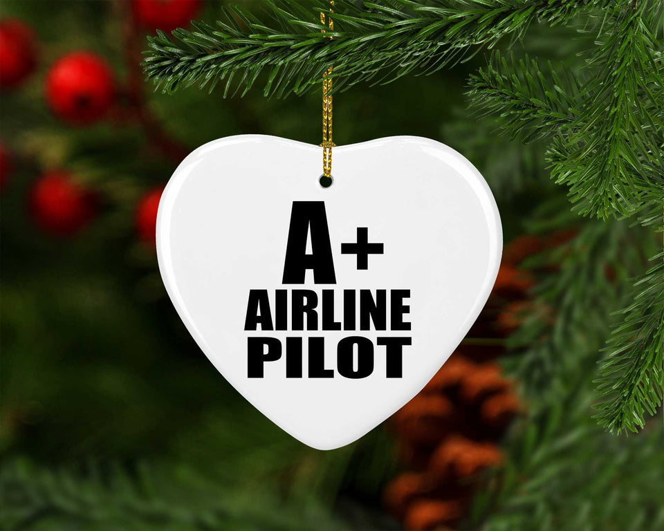 A+ Airline Pilot - Heart Ornament