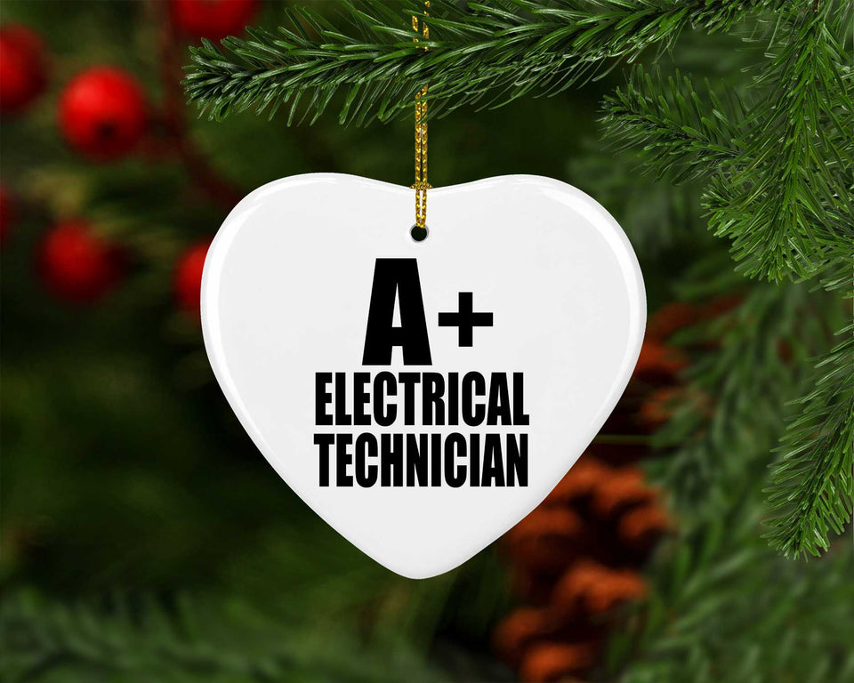 A+ Electrical Technician - Heart Ornament