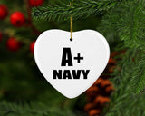 A+ Navy - Heart Ornament