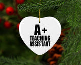 A+ Teaching Assistant - Heart Ornament