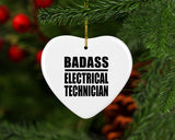 Badass Electrical Technician - Heart Ornament