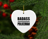 Badass Policeman - Heart Ornament