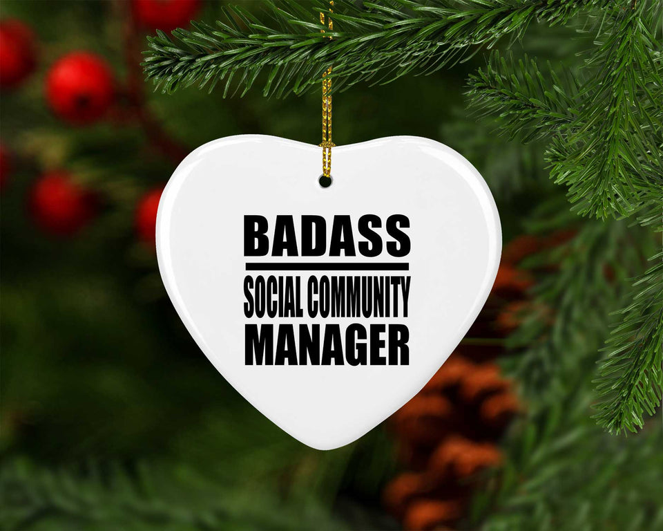 Badass Social Community Manager - Heart Ornament