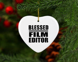 Blessed Film Editor - Heart Ornament