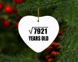89th Birthday Square Root of 7921 Years Old - Heart Ornament