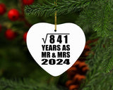 29th Anniversary Square Root of 841 Years As Mr & Mrs 2024 - Heart Ornament
