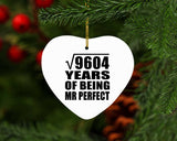 98th Anniversary Square Root of 9604 Years of Mr Perfect - Heart Ornament