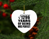 36th Anniversary Square Root of 1296 Years of Mrs Perfect - Heart Ornament