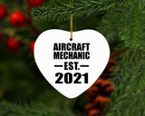 Aircraft Mechanic Established EST. 2021 - Heart Ornament