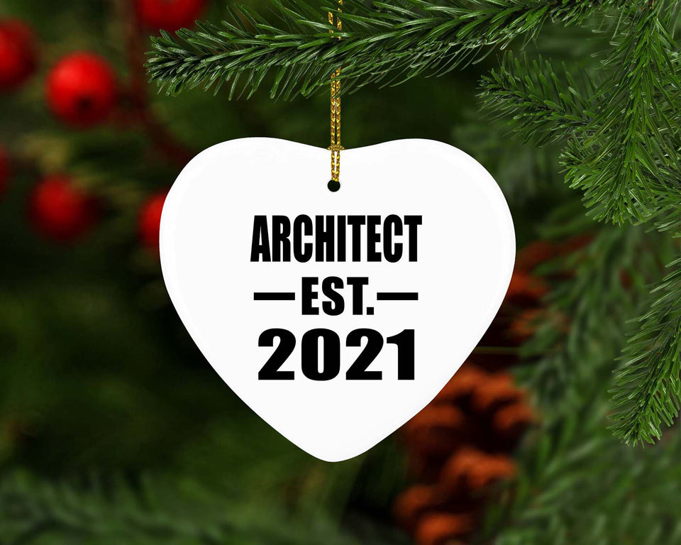 Architect Established EST. 2021 - Heart Ornament