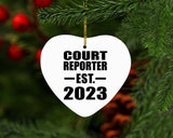 Court Reporter Established EST. 2023 - Heart Ornament