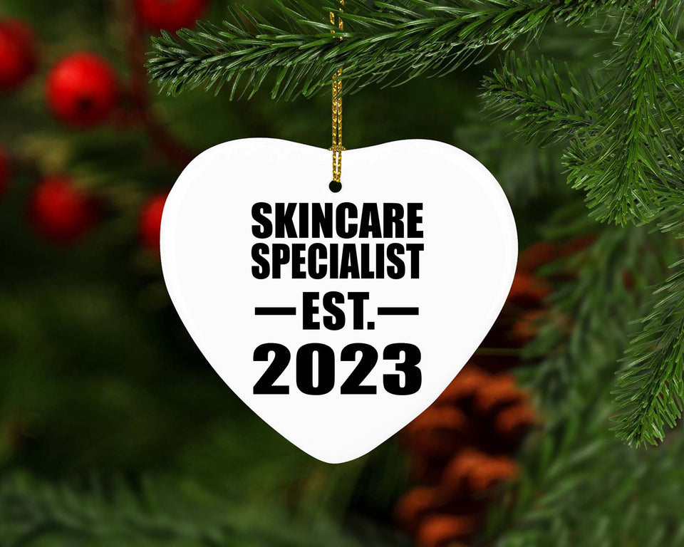 Skincare Specialist Established EST. 2023 - Heart Ornament