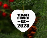 Taxi Driver Established EST. 2023 - Heart Ornament