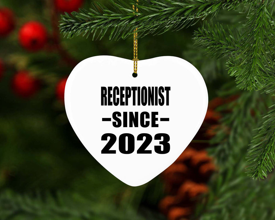Receptionist Since 2023 - Heart Ornament