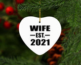 Wife Established EST. 2021 - Heart Ornament