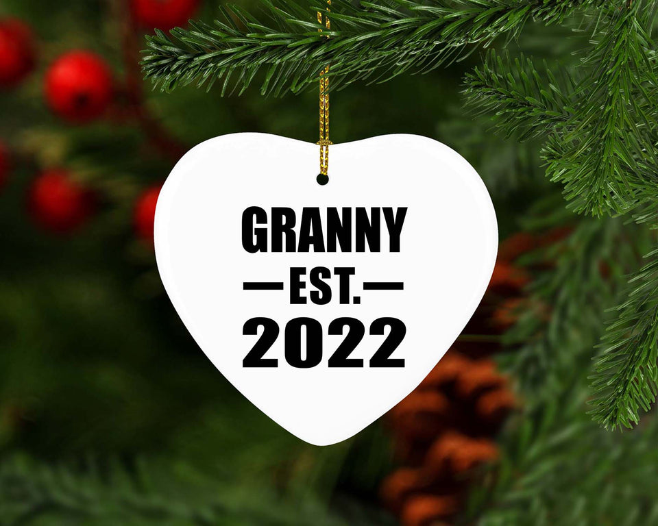 Granny Established EST. 2022 - Heart Ornament