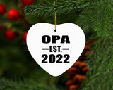 Opa Established EST. 2022 - Heart Ornament