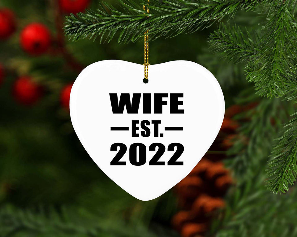 Wife Established EST. 2022 - Heart Ornament