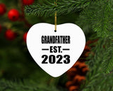 Grandfather Established EST. 2023 - Heart Ornament