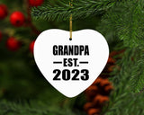 Grandpa Established EST. 2023 - Heart Ornament