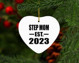 Step Mom Established EST. 2023 - Heart Ornament