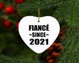 Fiance Since 2021 - Heart Ornament
