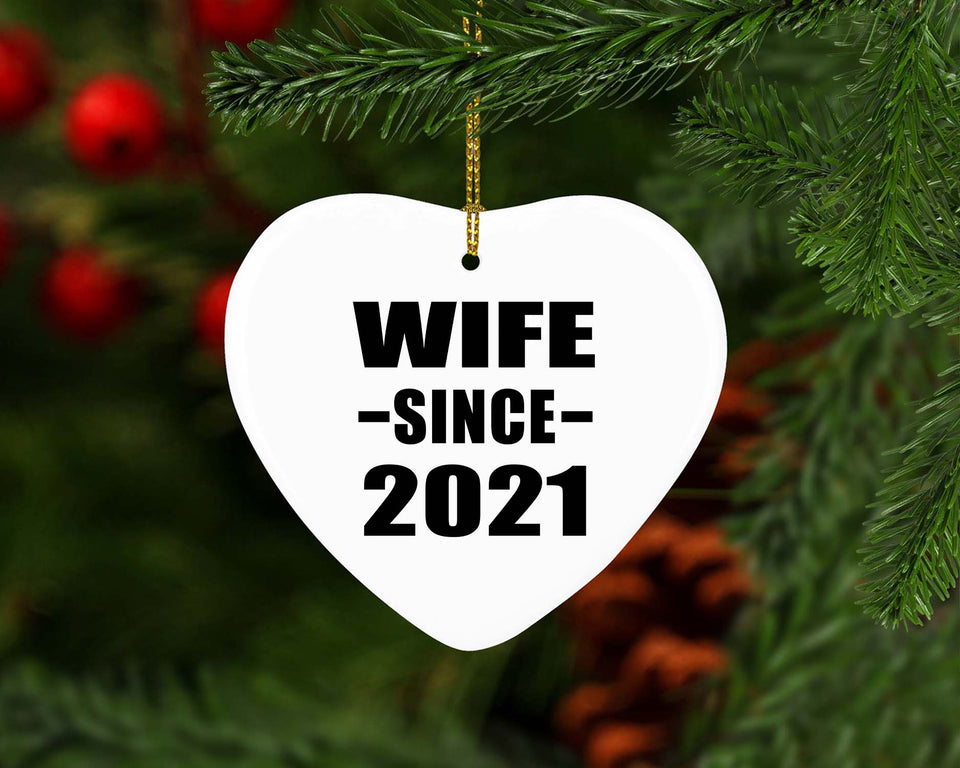Wife Since 2021 - Heart Ornament