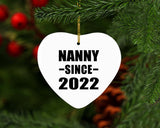 Nanny Since 2022 - Heart Ornament