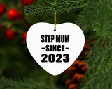 Step Mum Since 2023 - Heart Ornament