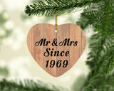 55th Anniversary Mr & Mrs Since 1969 - Heart Ornament C