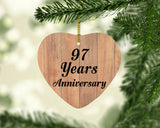 97th Anniversary 97 Years Anniversary - Heart Ornament C