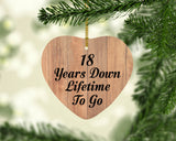 18th Anniversary 18 Years Down Lifetime To Go - Heart Ornament C