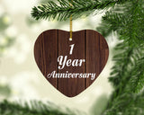 1st Anniversary 1 Year Anniversary - Heart Ornament D
