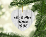 28th Anniversary Mr & Mrs Since 1996 - Heart Ornament F