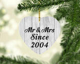 20th Anniversary Mr & Mrs Since 2004 - Heart Ornament F