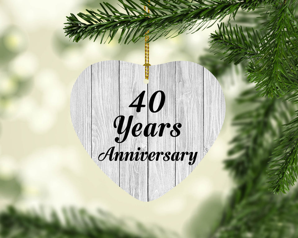 40th Anniversary 40 Years Anniversary - Heart Ornament F
