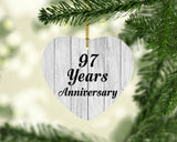 97th Anniversary 97 Years Anniversary - Heart Ornament F