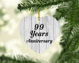 99th Anniversary 99 Years Anniversary - Heart Ornament F