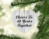 40th Anniversary Cheers To 40 Years Together - Heart Ornament F