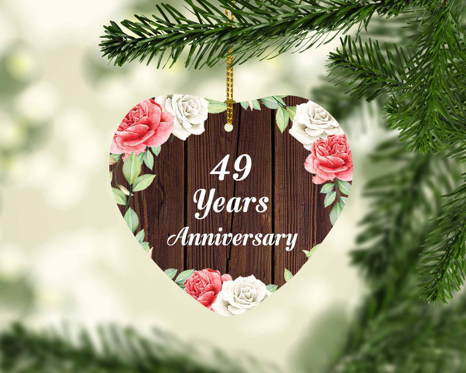 49th Anniversary 49 Years Anniversary - Heart Ornament A