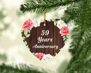 59th Anniversary 59 Years Anniversary - Heart Ornament A