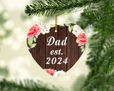 Dad Established Est. 2024 - Heart Ornament A