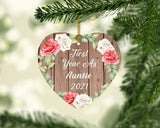 First Year As Auntie 2021 - Heart Ornament B