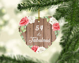 54th Birthday 54 & Fabulous - Heart Ornament B