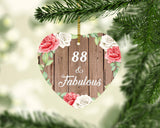 88th Birthday 88 & Fabulous - Heart Ornament B