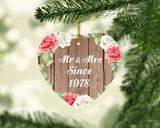 46th Anniversary Mr & Mrs Since 1978 - Heart Ornament B