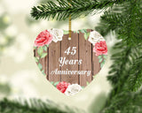 45th Anniversary 45 Years Anniversary - Heart Ornament B