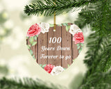 100th Anniversary 100 Years Down Forever to Go - Heart Ornament B