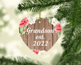 Grandson Established Est. 2022 - Heart Ornament B